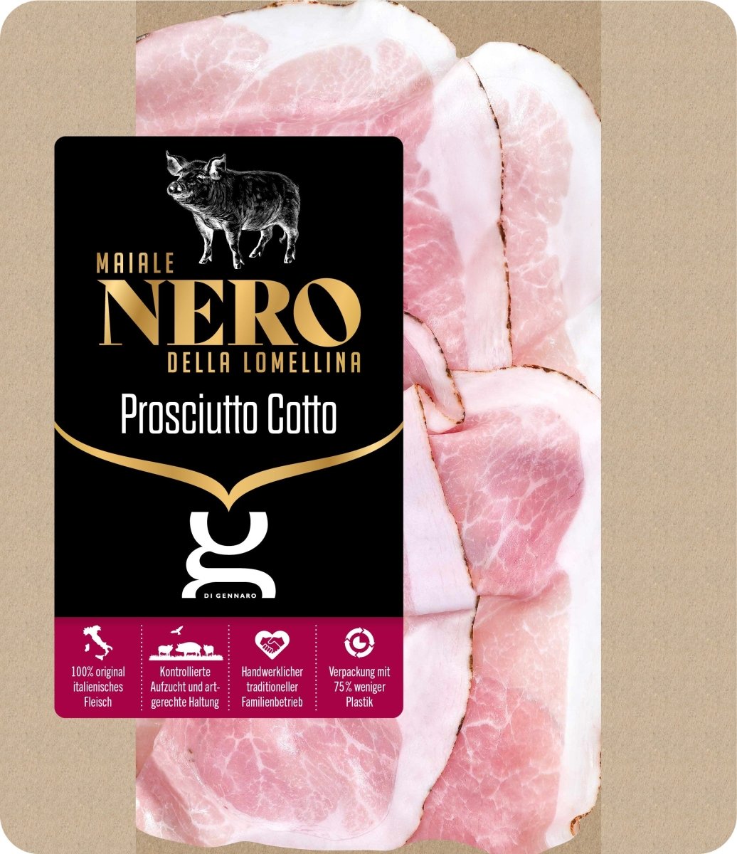 Maiale Nero della Lomellina Prosciutto Cotto affetato 80g - Di Gennaro