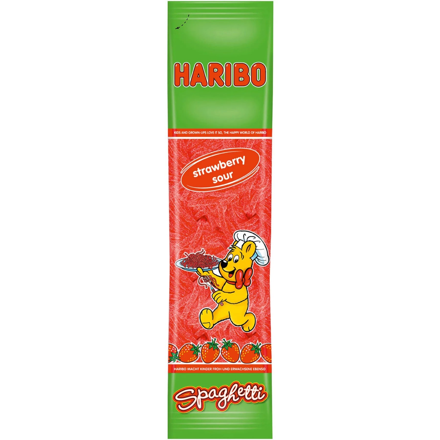 Haribo Spaghetti Erdbeere Saure Fruchtgummi Schnüre in der Tüte 200g - küblerGo