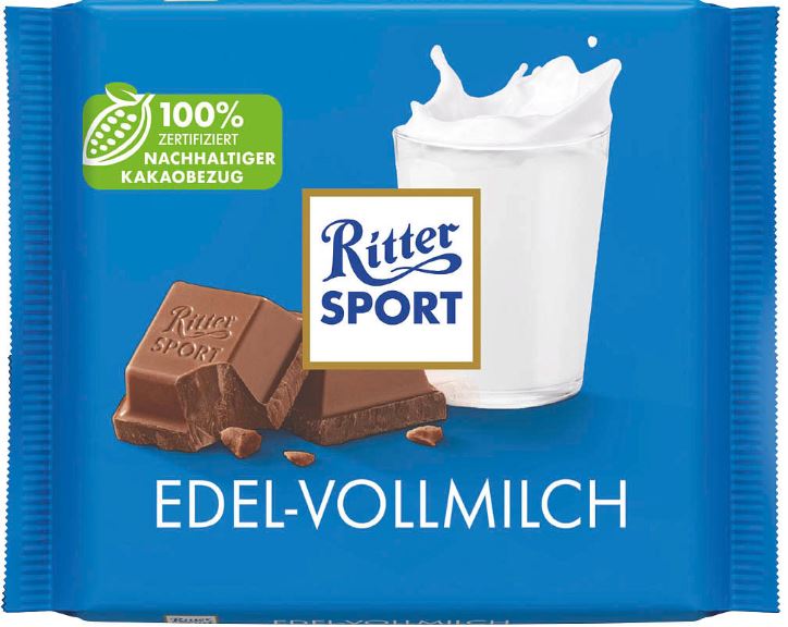Rittersport edel-vollmilch Schokolade 100g - küblerGo
